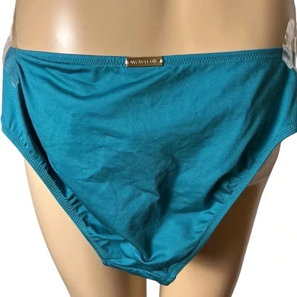 Watercult  NWT Swim bottom, size 8 ,Turquoise bathing bottom,shirring,resortwear - Picture 6 of 8